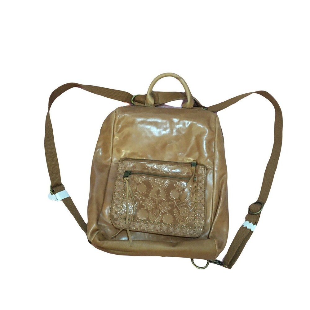 The Sak Leather Tan Adjustable Book bag Back Pack Shoulder Bag Org $199 NEW TAGS